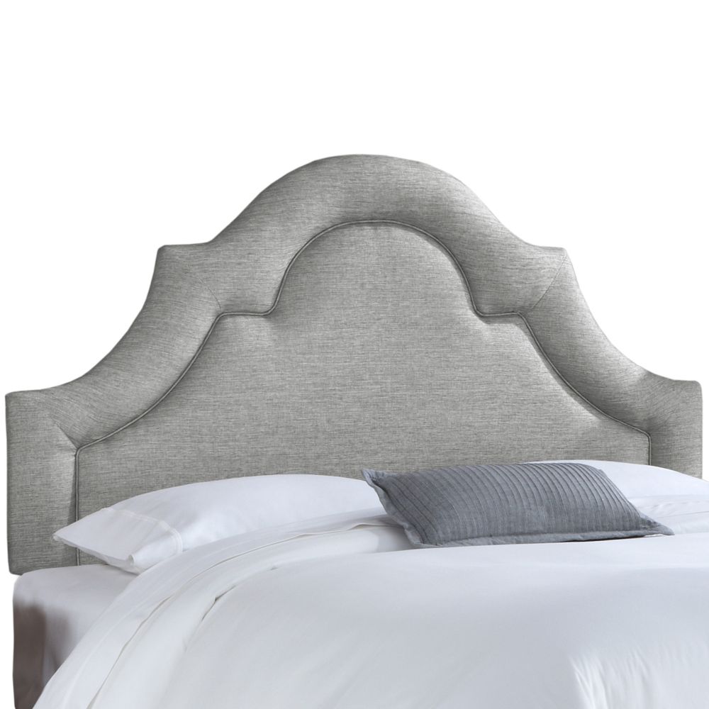 Skyline Furniture Queen Nail Button Tufted Headboard In Linen Grey With ...