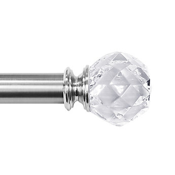 Home Decorators Collection 36 Inch To 72 1 Telescoping Home Decorators Collection 36 Inch To 72 1 Telescoping Curtain Rod Kit In Brushed Nickel With Faceted Crystal Finial The Depot Canada