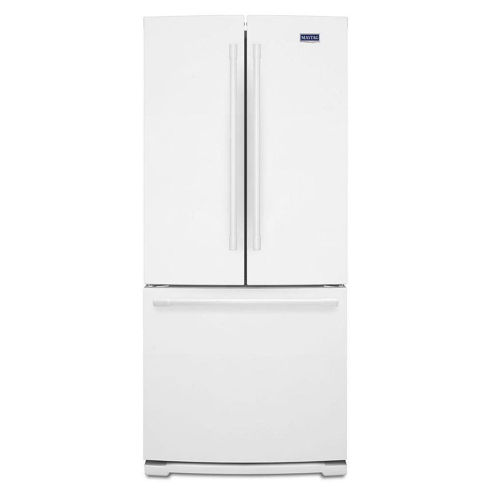 Maytag 30inch W 20 cu. ft. Bottom Freezer Refrigerator in White The