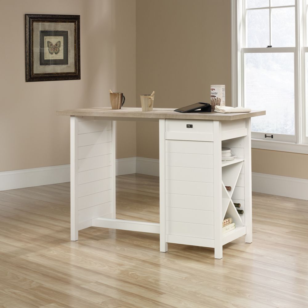 Sauder Cottage Road Work Table in Soft White The Home Depot Canada