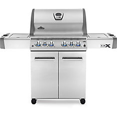 LEX 485 Propane Grill with Infrared Side and Rear Burners, Stainless Steel