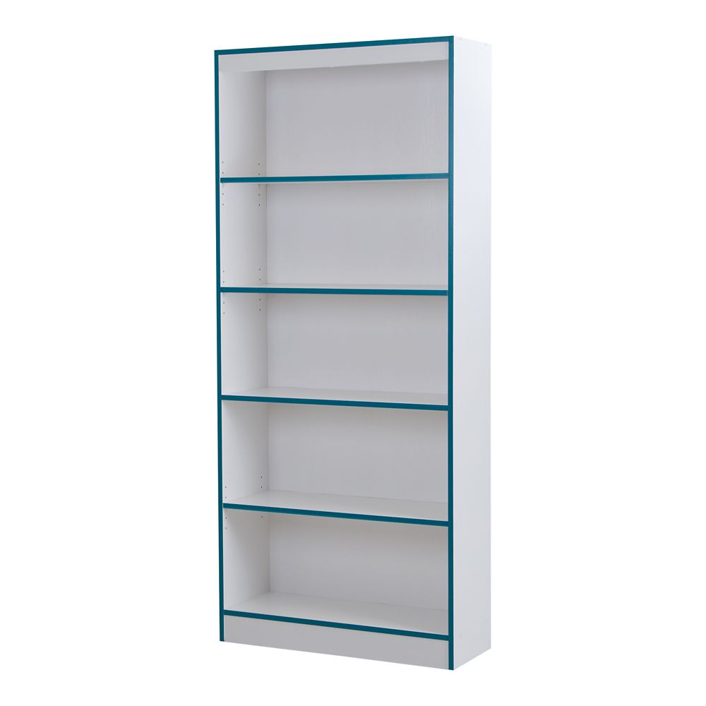 South Shore Axess 5Shelf Bookcase, Pure White and Turquoise The Home