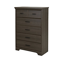 Commode 5 tiroirs Versa, Érable cendré