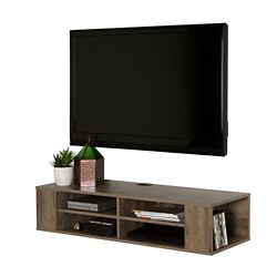 South S City Life 48 Inch Wall Mounted Media Console Weathered City Life 48 Inch Wall Mounted Media Console Weathered Oak