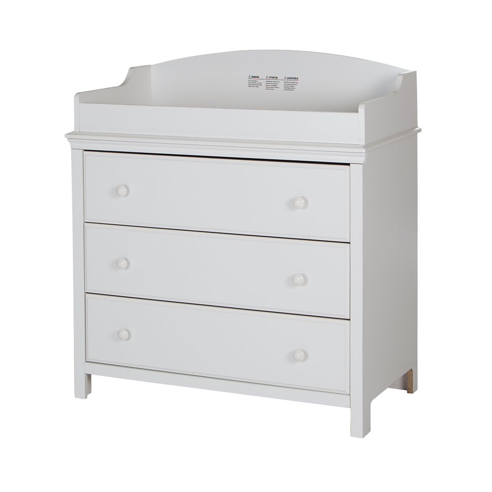 South Shore Cotton Candy Changing Table With Drawers Pure White
