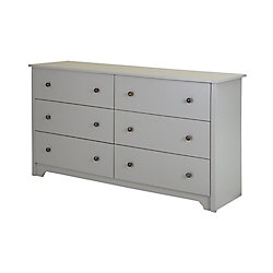 undefined Bureau double 6 tiroirs Vito, Gris clair