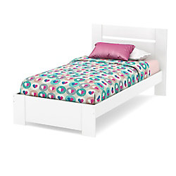 Reevo Twin Bed Set (39 Inch), Pure White