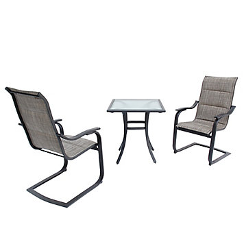 Hampton Bay 3 Piece Padded Motion Sling Bistro Set The Home Depot 3 Piece Padded Motion Sling Bistro Set