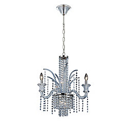 Nava Collection, 7-Light Chrome and Ice Blue Chandelier