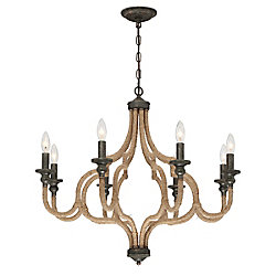 Corda Collection, 8-Light Bronze Chandelier