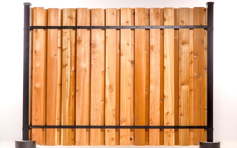 Tahoe Slipfence 6 ft. x 8 ft. Black Aluminum End Post Fence Panel Kit