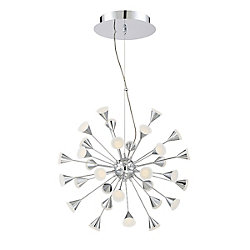 Esplo Collection, 32-Light Convertible LED Chrome Chandelier