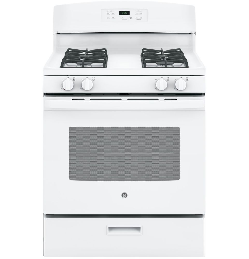 Ge 30 Inch 4 5 Cu Ft Single Oven Gas Range With Oven In White