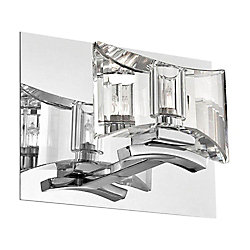 Collection Uzo, applique murale chrome et transparente à 1 ampoule