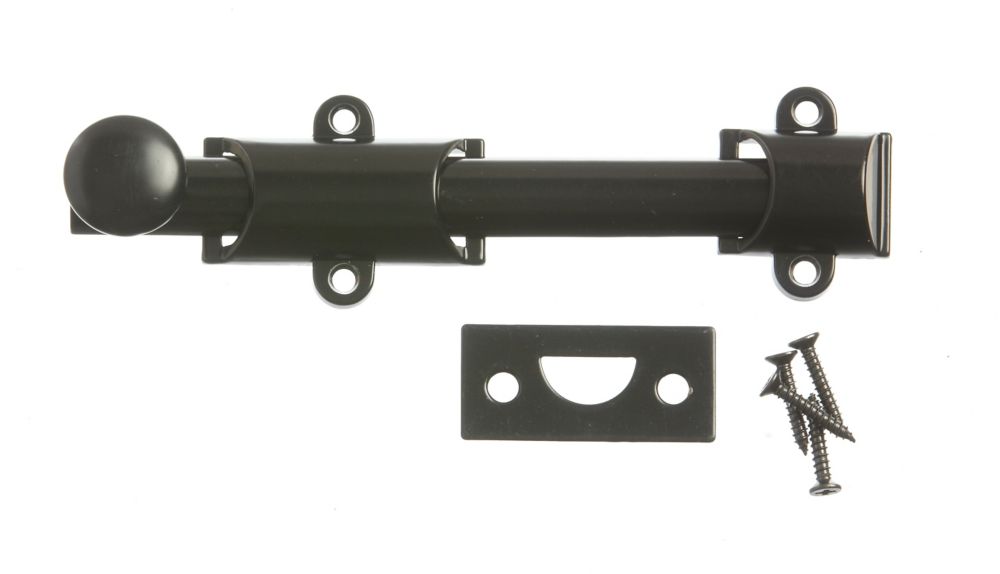 Everbilt 6 inch Surface Bolt Dutch Black The Home Depot Canada