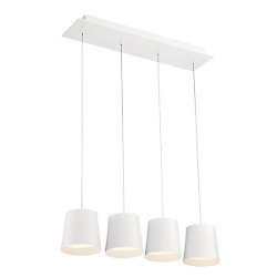 Borto Collection, 4-Light LED White Chandelier