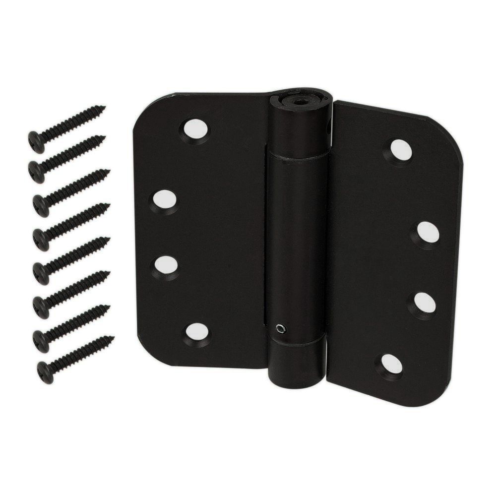 Everbilt 4 inch 5/8 Adjust Spring Hinge Black The Home Depot Canada