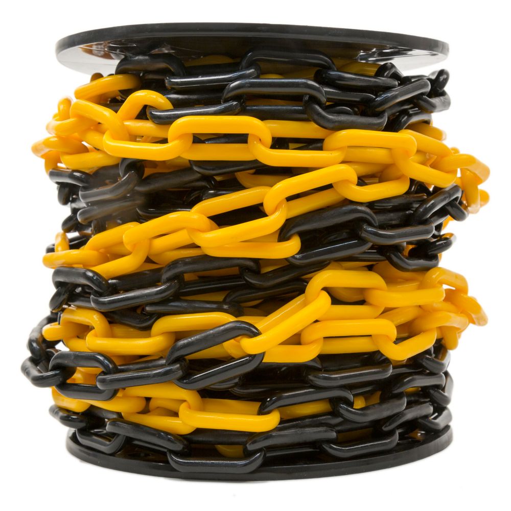 2 inch x 65 ft. TwoToned Black and Yellow Plastic Barrier Chain