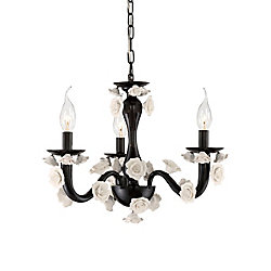 Martina Collection, 3-Light Black Chandelier