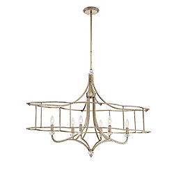 Palmisano Collection, 6-Light Oval Silver Chandelier