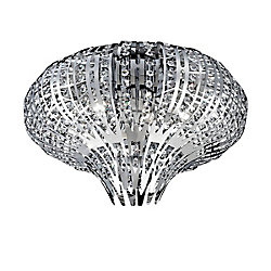Monica Collection, 6-Light Chrome and Clear Flushmount