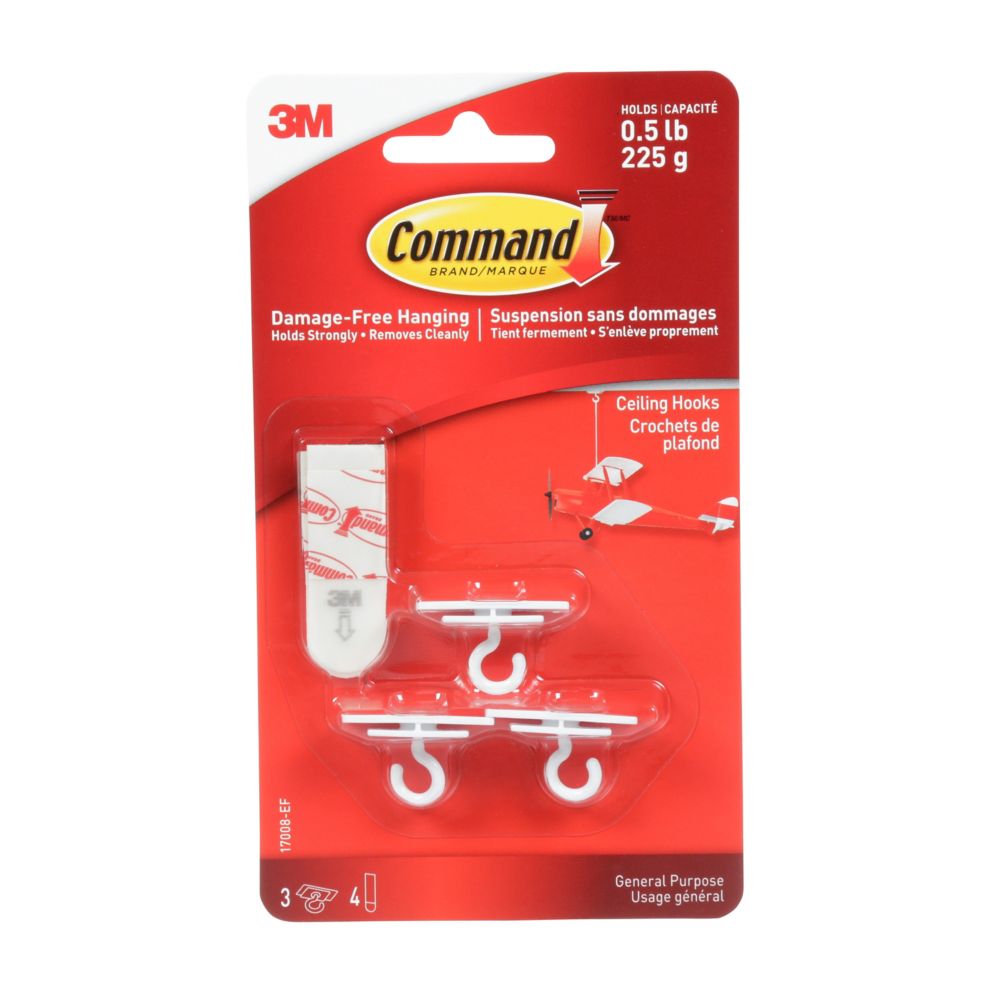 Command Party Ceiling Hook 17008 Ef White