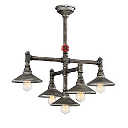 Zinco Collection, 5-Light Aged Silver Chandelier