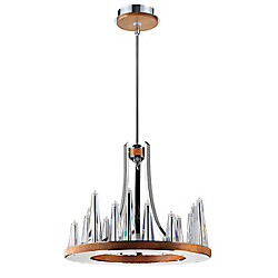 Collection Skyline, lustre chrome et transparent à 15 ampoules