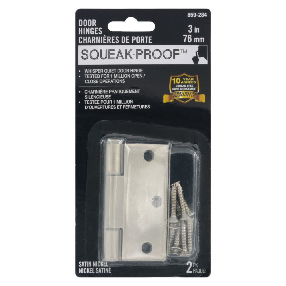 SQUEAK PROOF 3inch. SQUEAK PROOF HINGE SQ (2Pack) SN The Home Depot