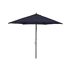 Patio Umbrellas Umbrella Stands More The Home Depot Canada Wooden Market Patio Umbrella In Navy