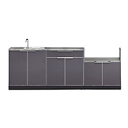 Outdoor Kitchen 4-Piece Aluminum Slate