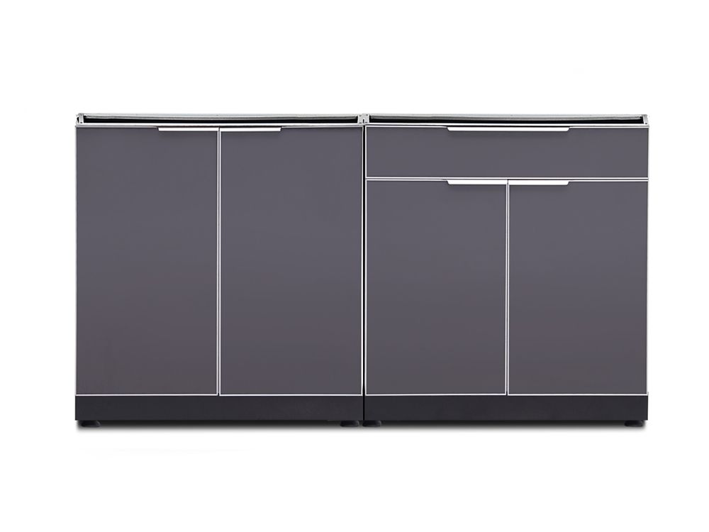 Newage Products 64 Inch W X 24 D 2 Piece Aluminum Outdoor 64 Inch W X 24 D 2 Piece Aluminum Outdoor Kitchen In Slate Photo Of Product