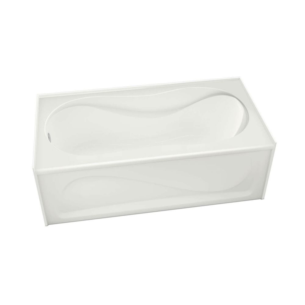 MAAX Cocoon 60inch x 30inch IFS White Soaker Bathtub with Left Drain