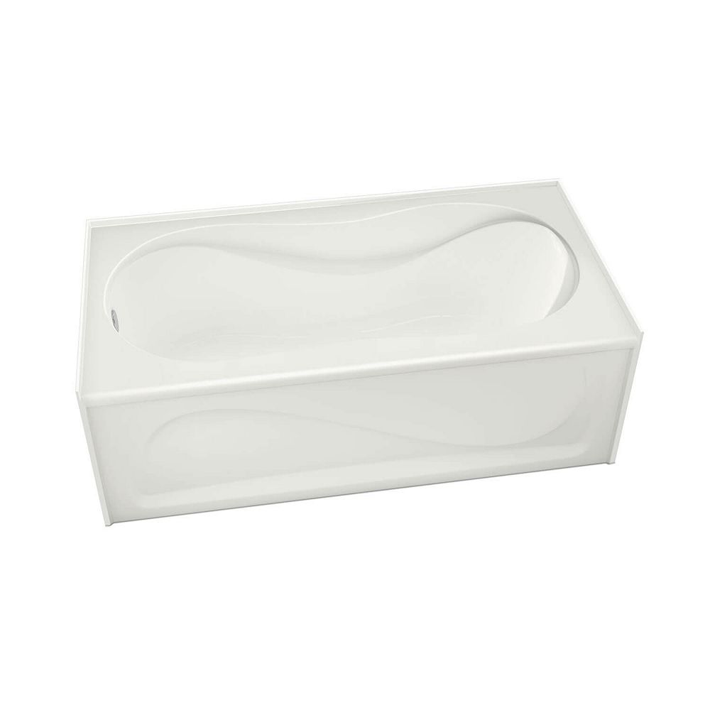 MAAX Cocoon 60inch x 30inch IFS White Soaker Bathtub with Left Drain