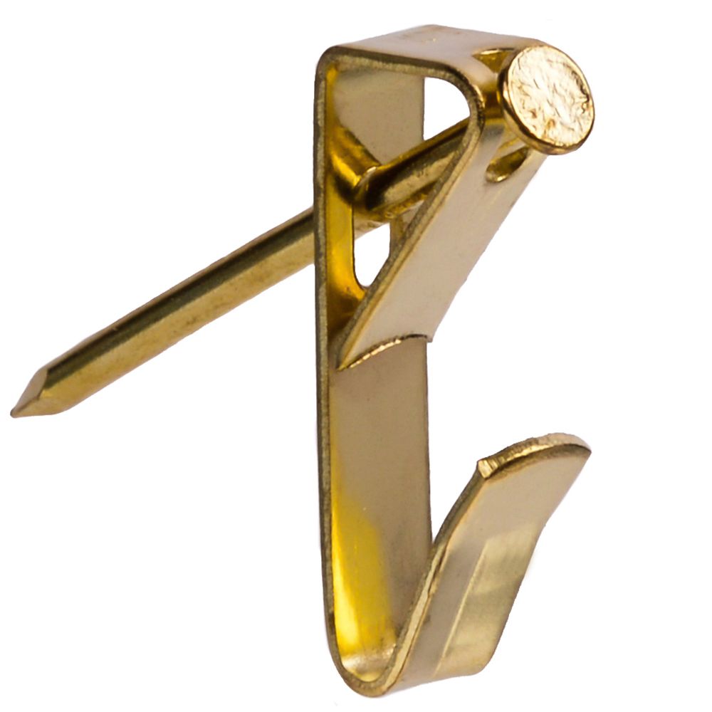 OOK 10Lb Max Brass Plated Conventional Picture Hangers 8pcs The