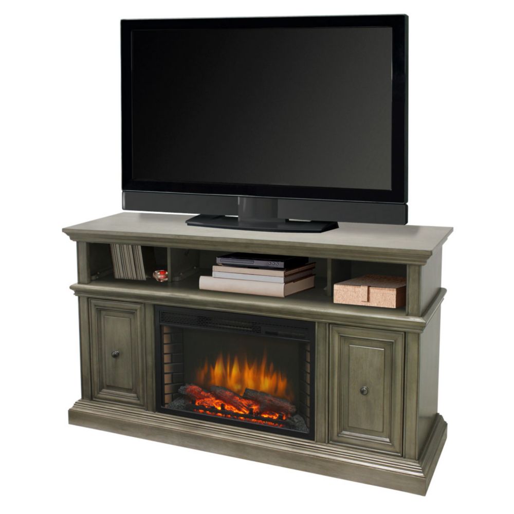 Muskoka Mccrea 58 Inch Media Electric Fireplace In Dark Weathered Muskoka Mccrea 58 Inch Media Electric Fireplace In Dark Weathered Grey Finish