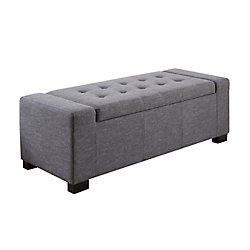 Laredo 51-inch x 17.5-inch x 20-inch Polyester/Polyester Blend Ottoman in Grey