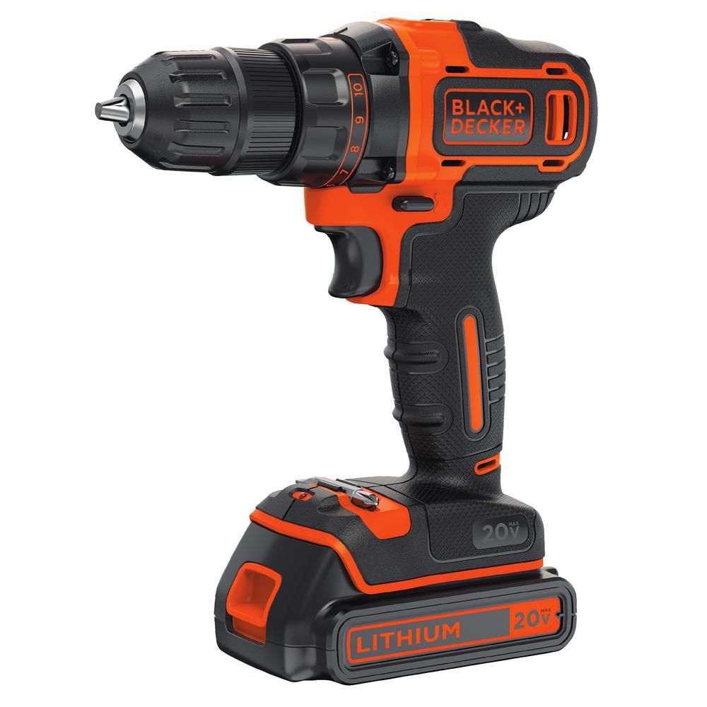 BLACK+DECKER 20V MAX Lithium-Ion Cordless 3/8-inch Drill/Driver With ...