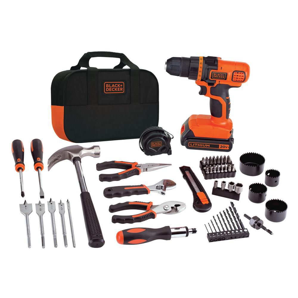 Black & Decker 20V MAX LithiumIon Cordless Drill and Project Kit with