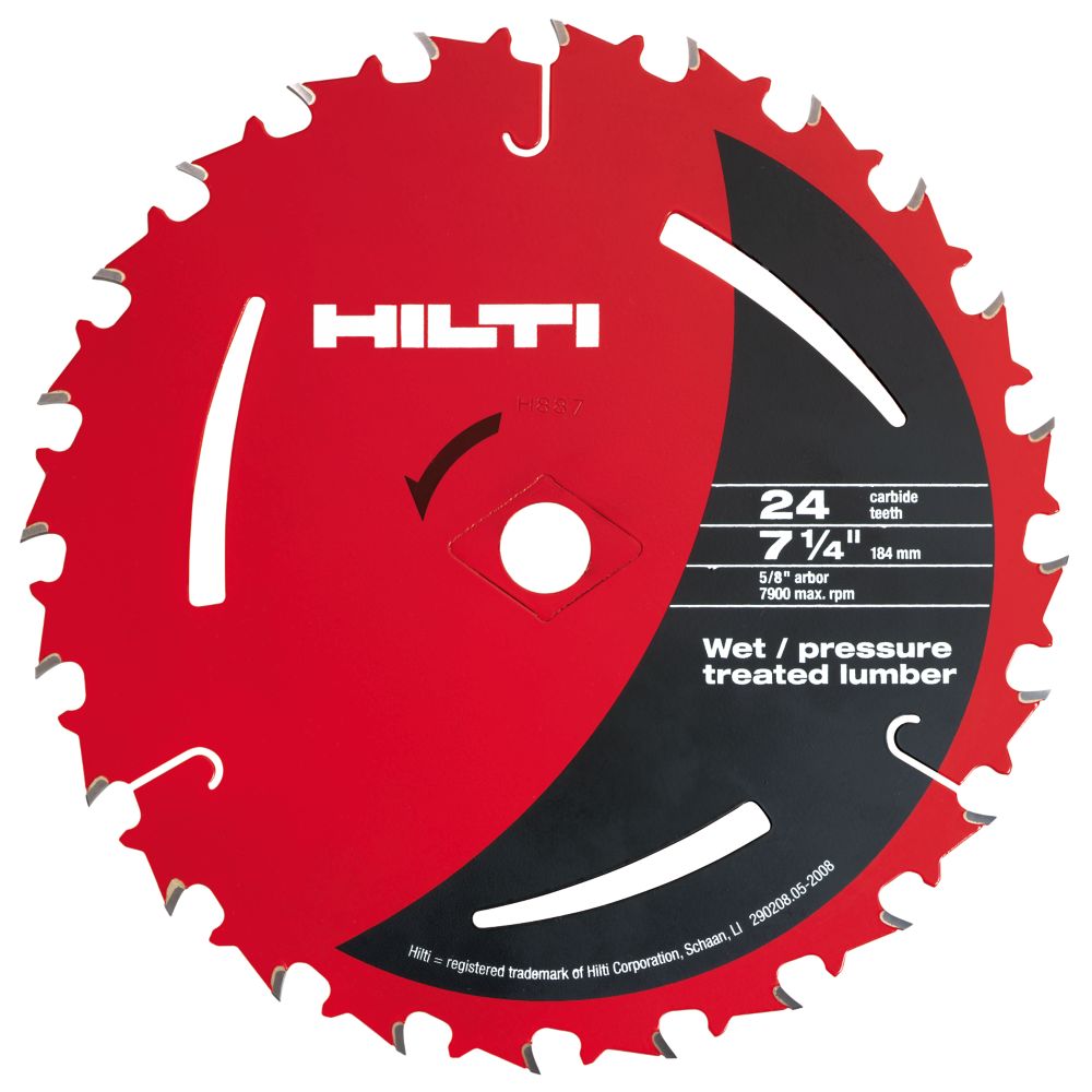 Hilti 71/4 Inch x 24 Tooth Pressure Treated and Wet Lumber Circular