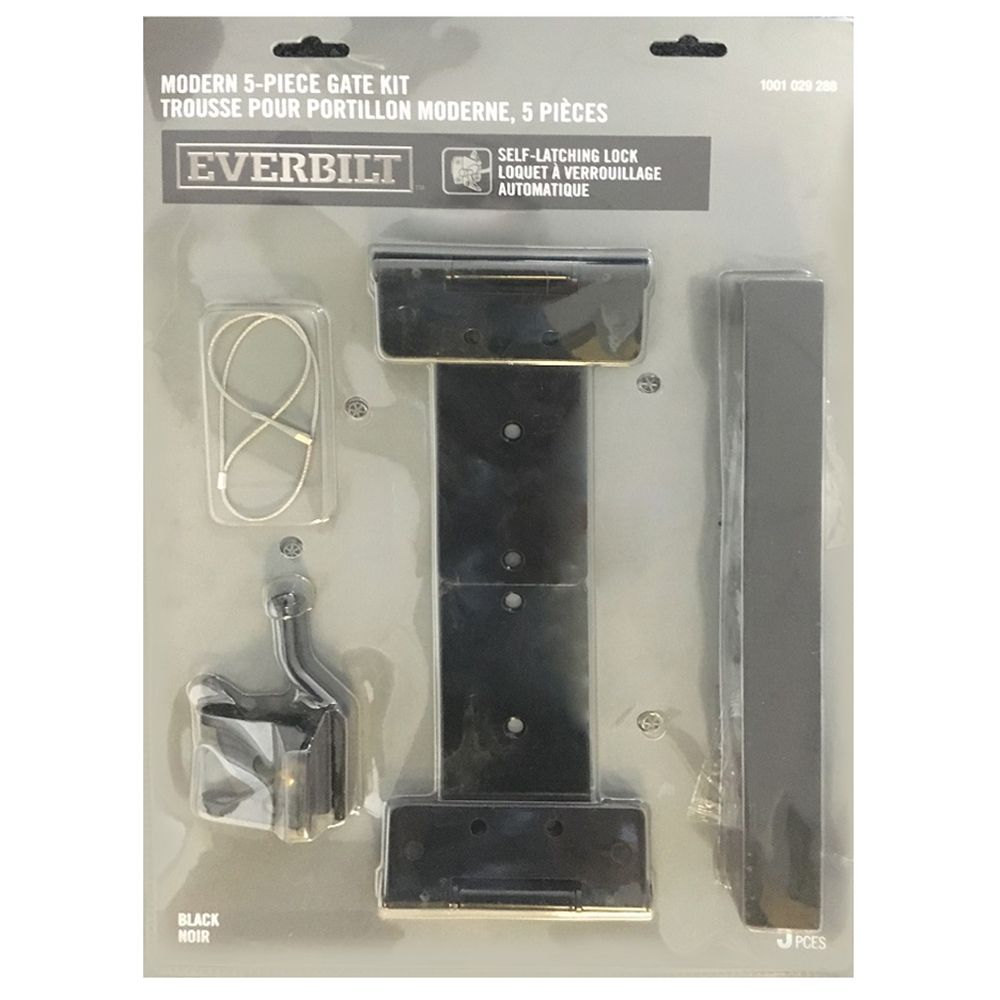 Everbilt MODERN DELUXE BLACK GATE KIT 5Piece The Home Depot Canada