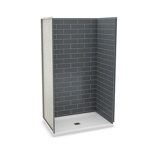 MAAX Utile 60inch x 30inch x 81.25inch Metro Ash Grey Tub Shower Kit with Avenue Right