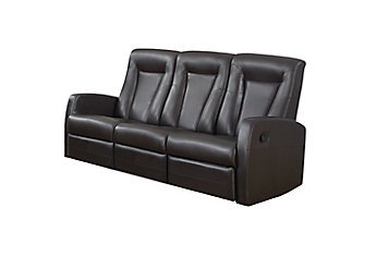 Monarch Specialties Reclining Sofa Brown Bonded Leather The Home Monarch Specialties Reclining Sofa Brown Bonded Leather The Home Depot Canada
