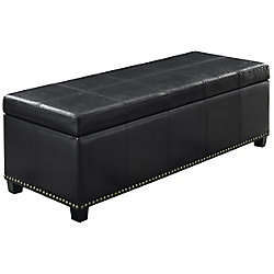 Kingsley 48-inch x 16.10-inch x 17.10-inch Ottoman in Black