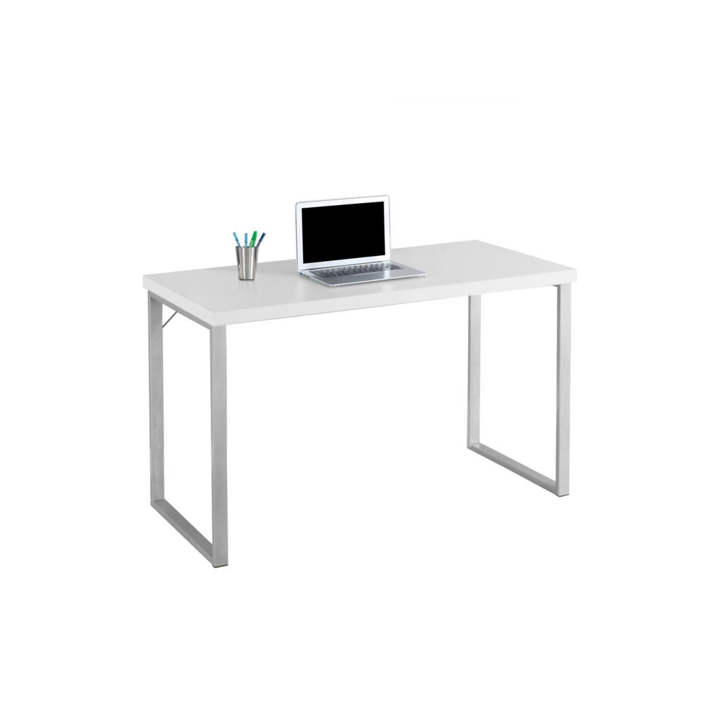 Monarch Specialties 48inch Computer Desk in White & Silver The Home