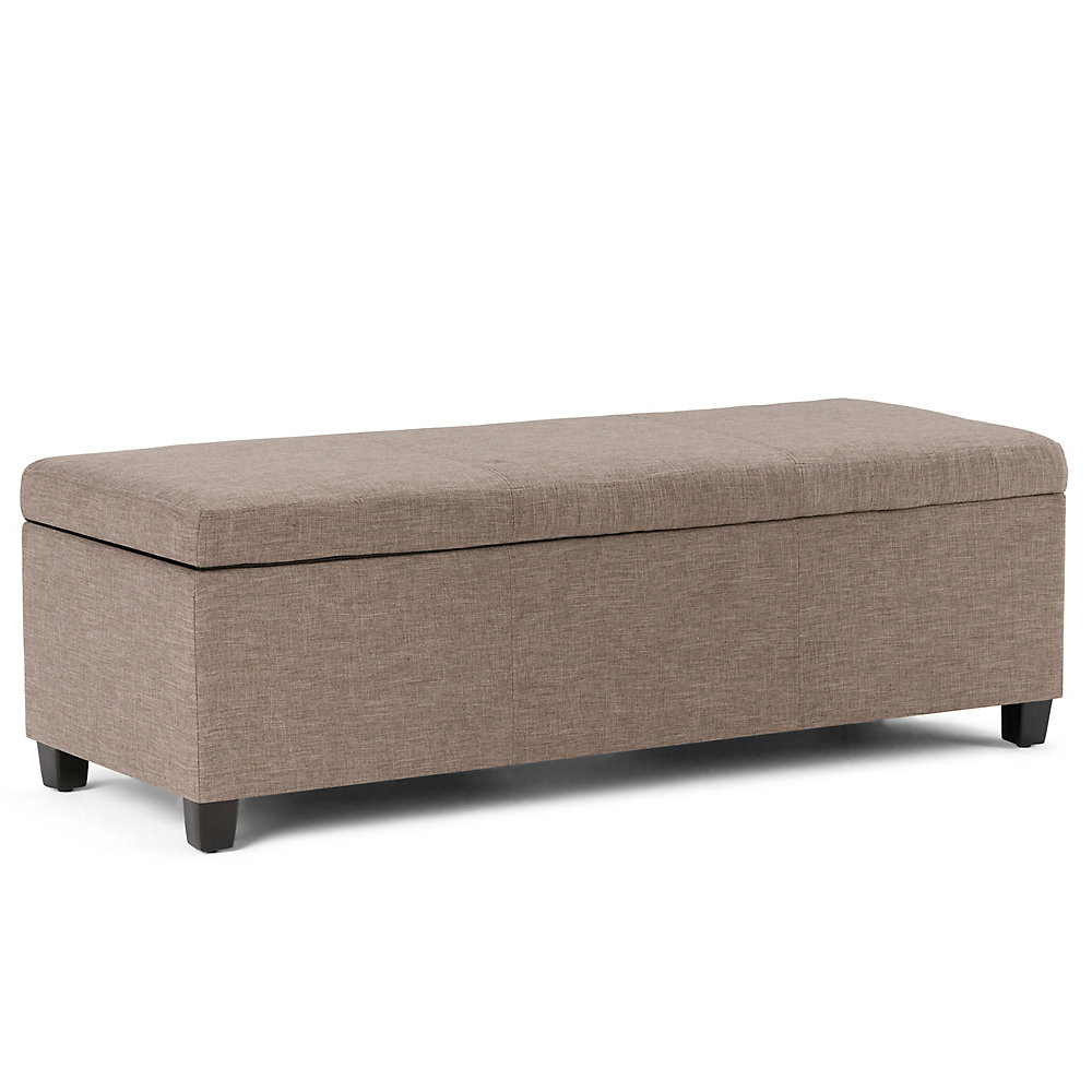 Avalon 48 Inch X 16 10 18 Polyester Blend Ottoman In Brown