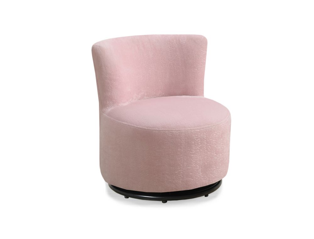 Juvenile Chair Swivel Fuzzy Pink Fabric