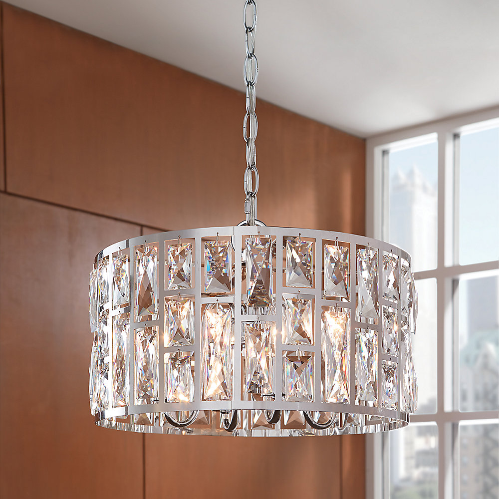 Home Decorators Collection Kristella 4-Light Chrome Chandelier with