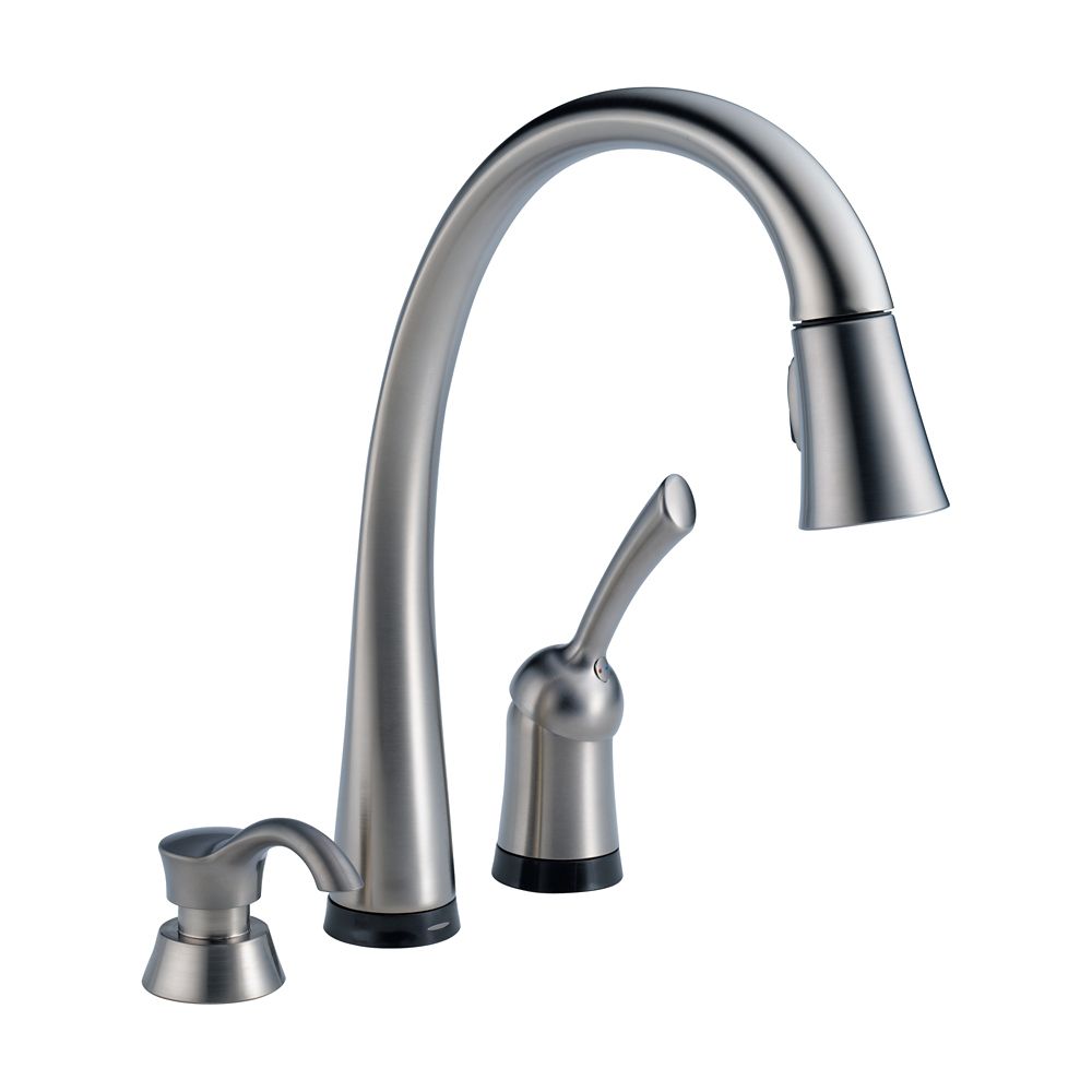 Delta Single Handle Pull-Down Kitchen Faucet with Touch2O ...