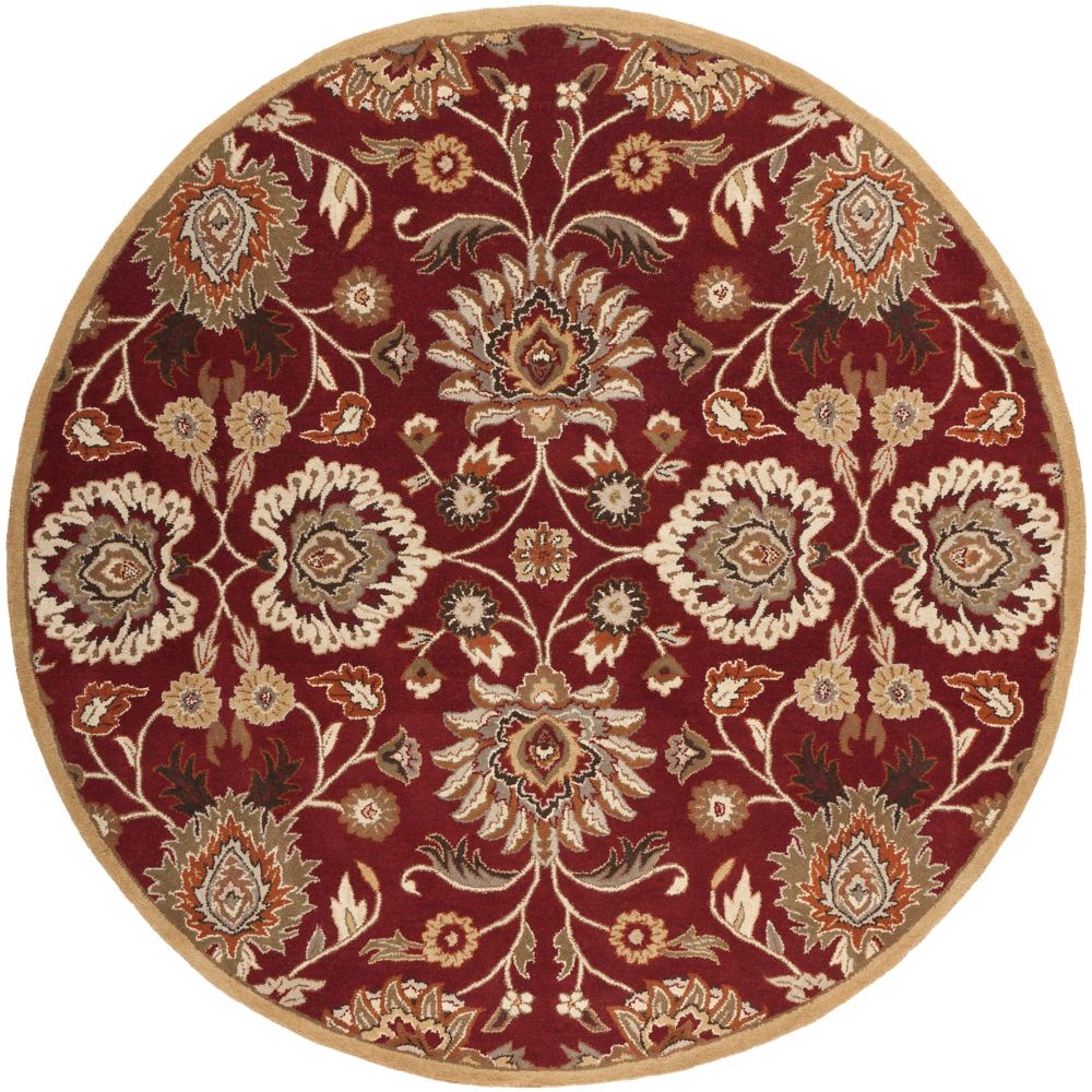 Artistic Weavers Cambrai Burgundy 8 Feet x 8 Feet Round Indoor Area Rug